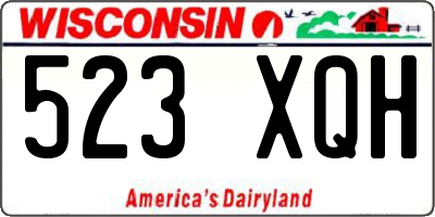 WI license plate 523XQH