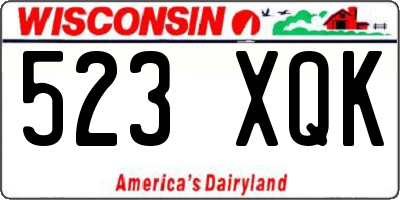 WI license plate 523XQK