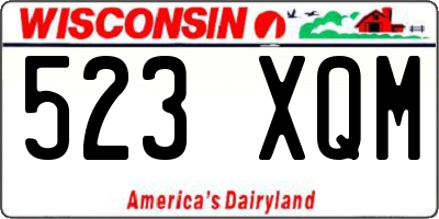 WI license plate 523XQM