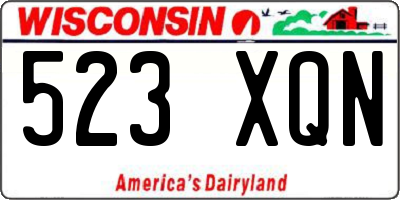 WI license plate 523XQN