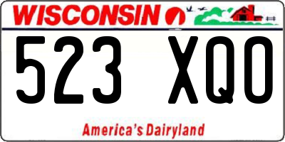 WI license plate 523XQO