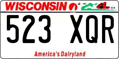 WI license plate 523XQR