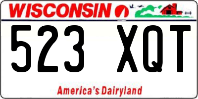 WI license plate 523XQT