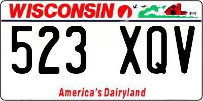 WI license plate 523XQV