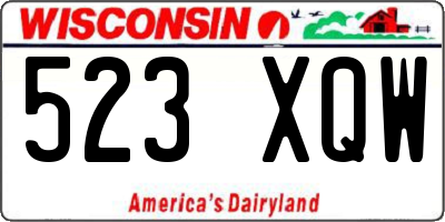 WI license plate 523XQW