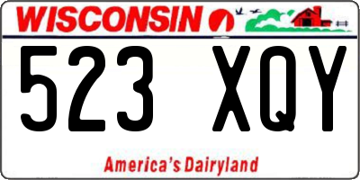 WI license plate 523XQY
