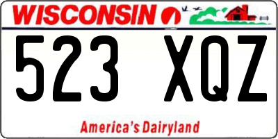 WI license plate 523XQZ