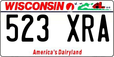 WI license plate 523XRA