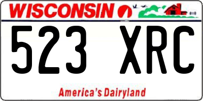 WI license plate 523XRC