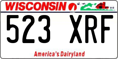 WI license plate 523XRF