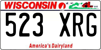 WI license plate 523XRG
