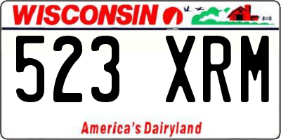 WI license plate 523XRM