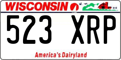 WI license plate 523XRP