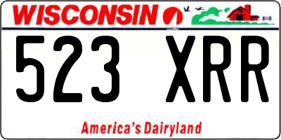 WI license plate 523XRR