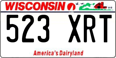 WI license plate 523XRT