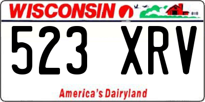 WI license plate 523XRV