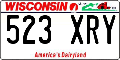 WI license plate 523XRY