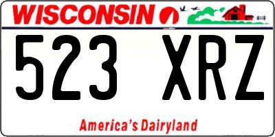 WI license plate 523XRZ