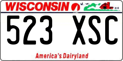 WI license plate 523XSC