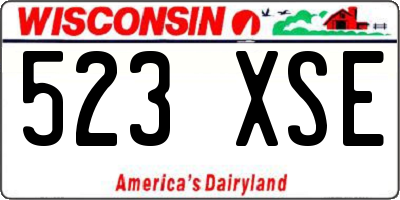 WI license plate 523XSE
