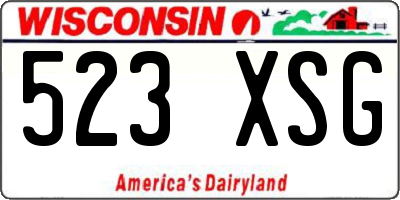 WI license plate 523XSG