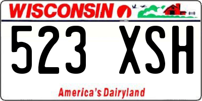 WI license plate 523XSH