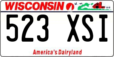 WI license plate 523XSI
