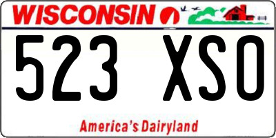 WI license plate 523XSO