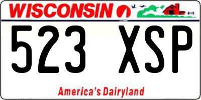 WI license plate 523XSP