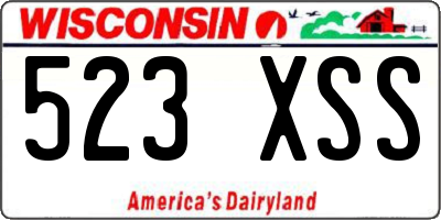 WI license plate 523XSS