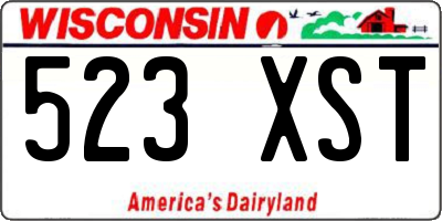 WI license plate 523XST