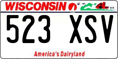 WI license plate 523XSV