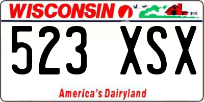 WI license plate 523XSX