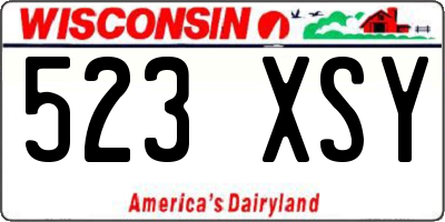 WI license plate 523XSY