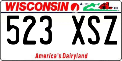 WI license plate 523XSZ