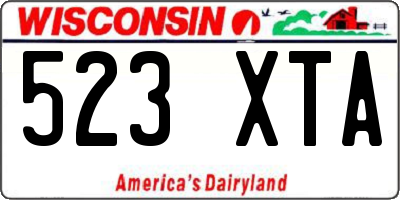WI license plate 523XTA