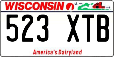 WI license plate 523XTB