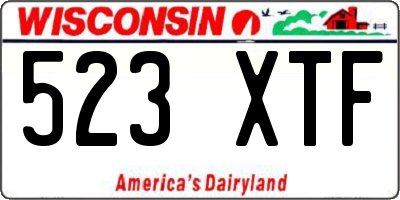 WI license plate 523XTF