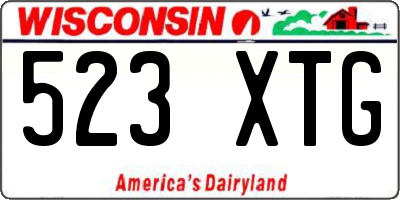 WI license plate 523XTG