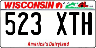 WI license plate 523XTH
