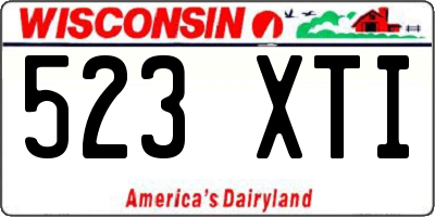 WI license plate 523XTI