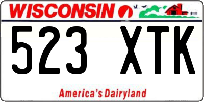 WI license plate 523XTK