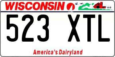 WI license plate 523XTL