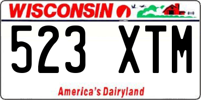 WI license plate 523XTM