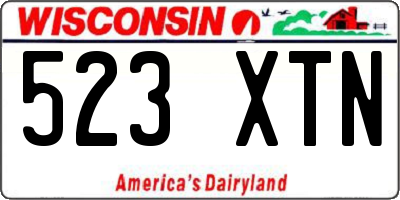 WI license plate 523XTN