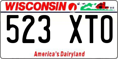 WI license plate 523XTO
