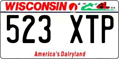 WI license plate 523XTP
