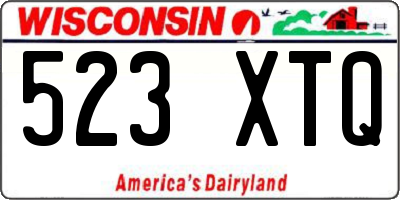 WI license plate 523XTQ