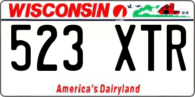 WI license plate 523XTR
