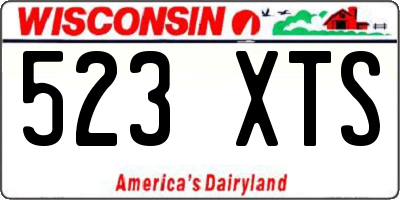 WI license plate 523XTS